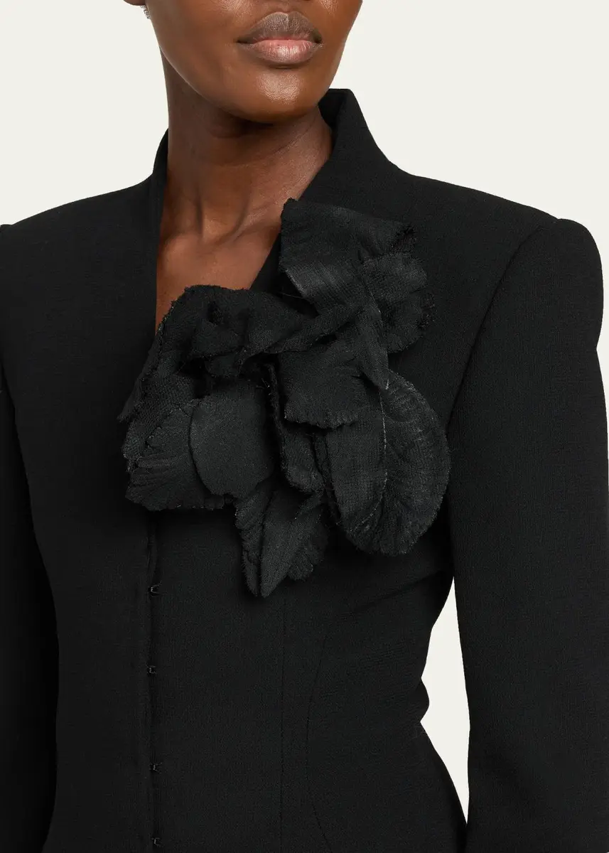 Sergio Hudson Collarless Slim Tailored Wool-Blend Jacket | Thumbnail 5 Sergio Hudson Collarless Slim Tailored Wool-Blend Jacket | Thumbnail 5