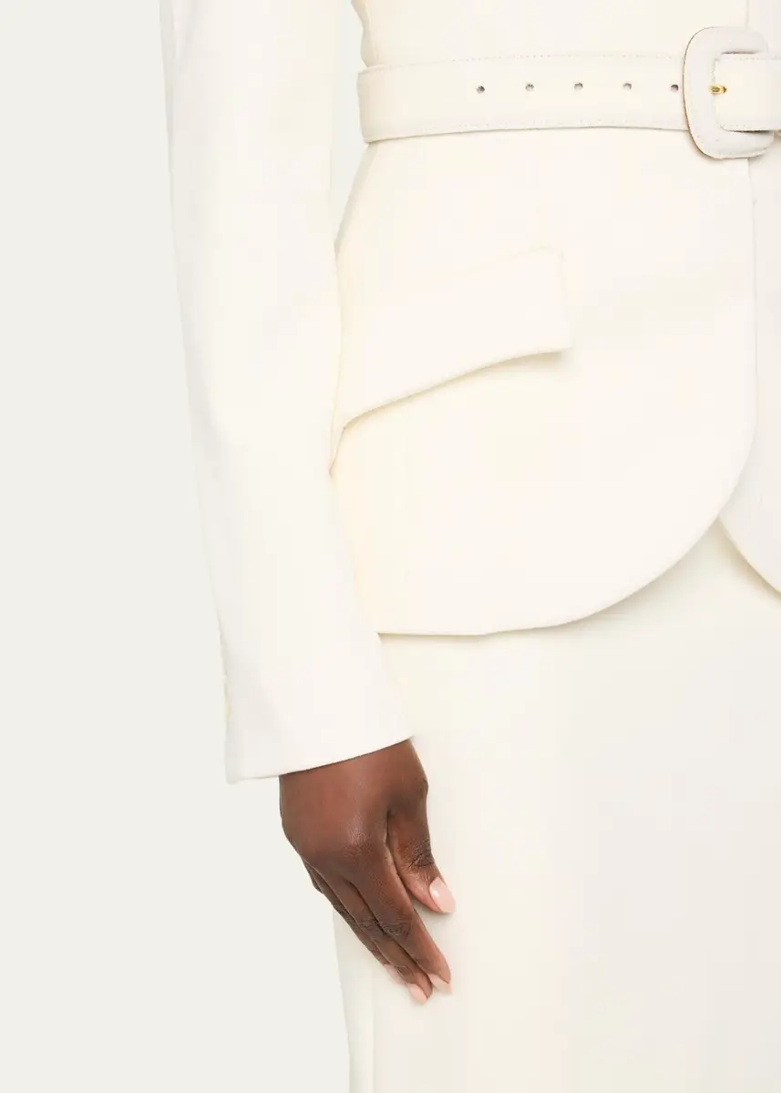 Sergio Hudson Collarless Slim Tailored Wool-Blend Jacket | Thumbnail 9 Sergio Hudson Collarless Slim Tailored Wool-Blend Jacket | Thumbnail 9