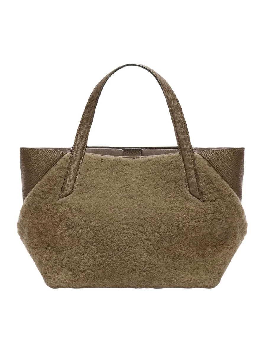 Gio Small Leather & Shearling Tote Bag