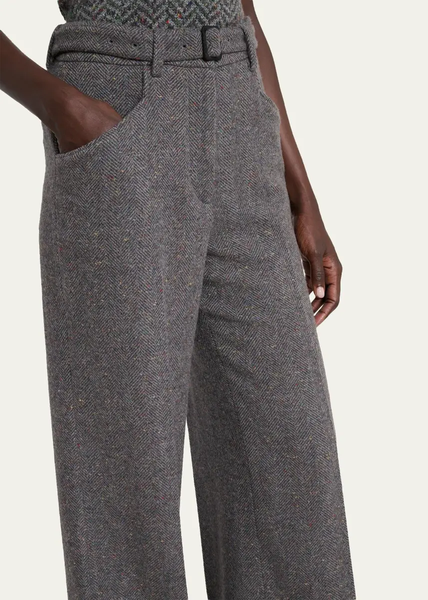 Gabriela Hearst Norman Herringbone Belted Straight-Leg Pants | Thumbnail 5 Gabriela Hearst Norman Herringbone Belted Straight-Leg Pants | Thumbnail 5