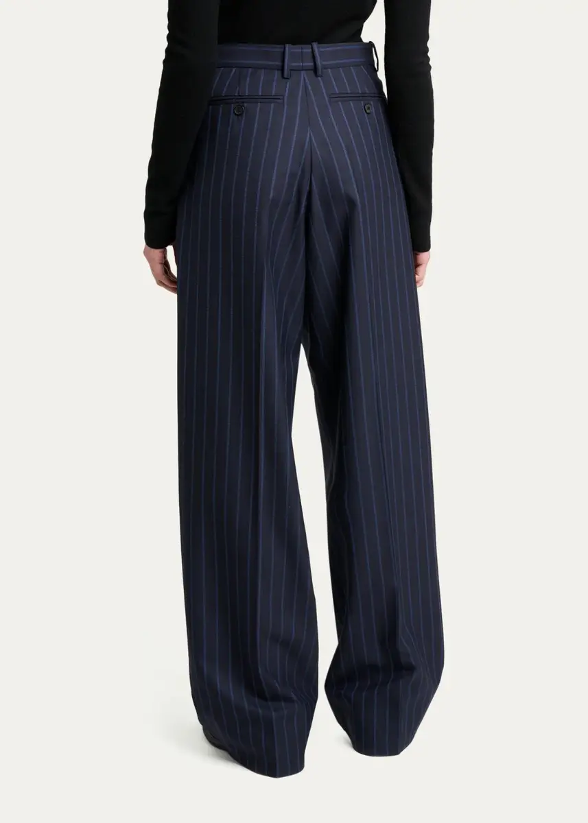 Givenchy Striped Pleated Wool-Cashmere Pants | Thumbnail 3