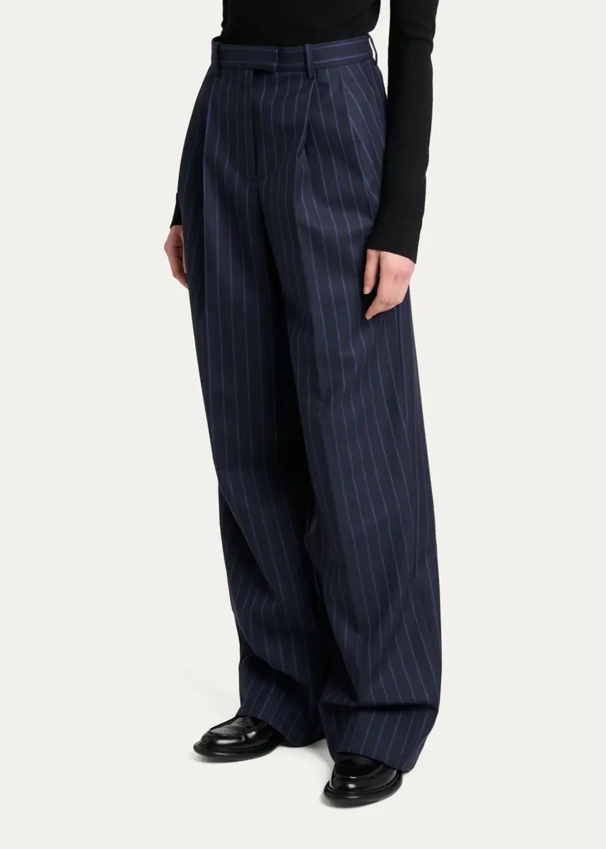 Givenchy Striped Pleated Wool-Cashmere Pants | Thumbnail 4