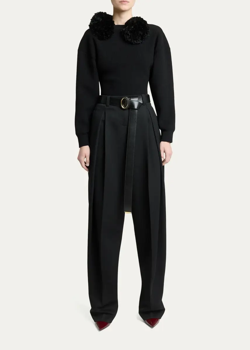 Givenchy Silk Pants with Inverted Pleats | Thumbnail 2 Givenchy Silk Pants with Inverted Pleats | Thumbnail 2