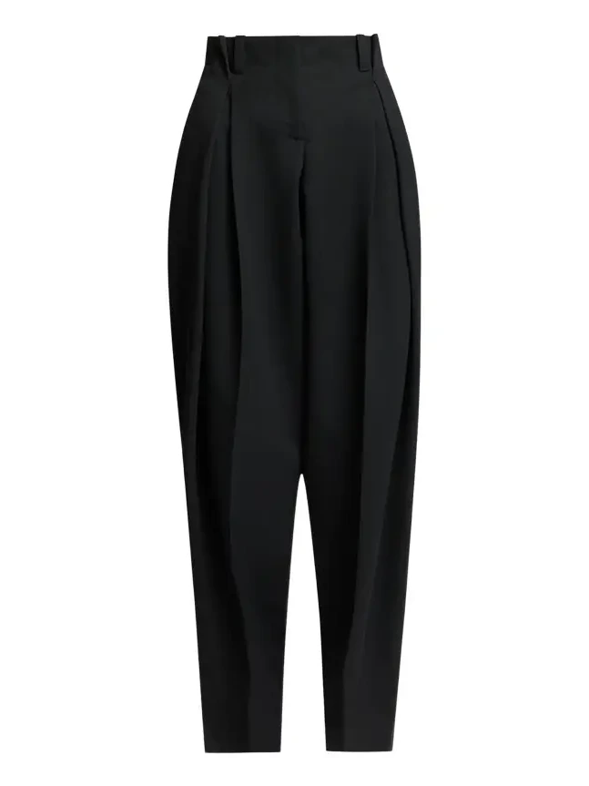 Silk Pants with Inverted Pleats