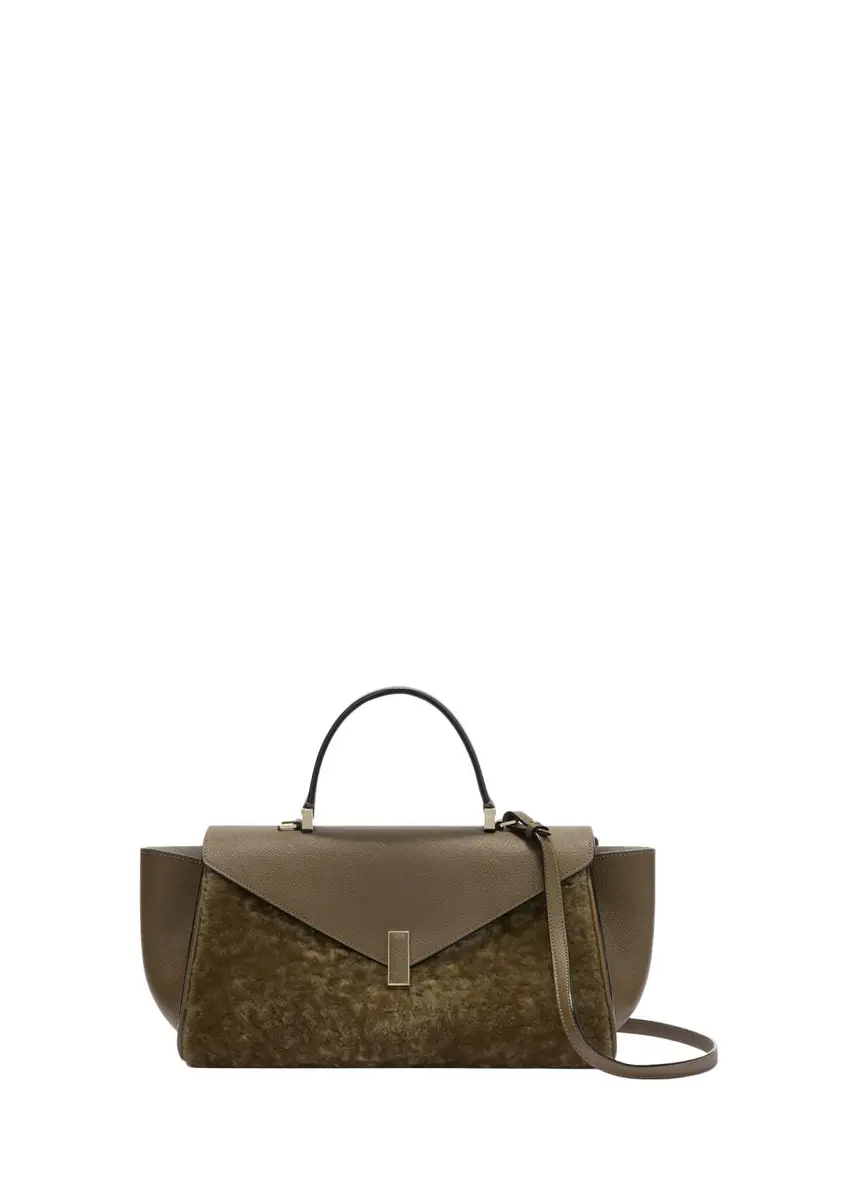 Valextra Iside Editor Shearling & Leather Top-Handle Bag | Thumbnail 4 Valextra Iside Editor Shearling & Leather Top-Handle Bag | Thumbnail 4