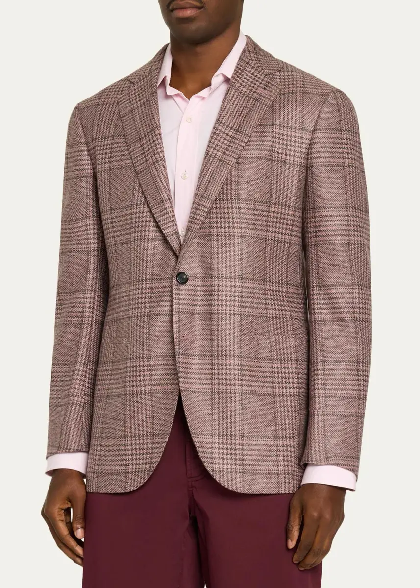 Cesare Attolini Men's Cashmere Plaid Sport Coat | Thumbnail 4 Cesare Attolini Men's Cashmere Plaid Sport Coat | Thumbnail 4