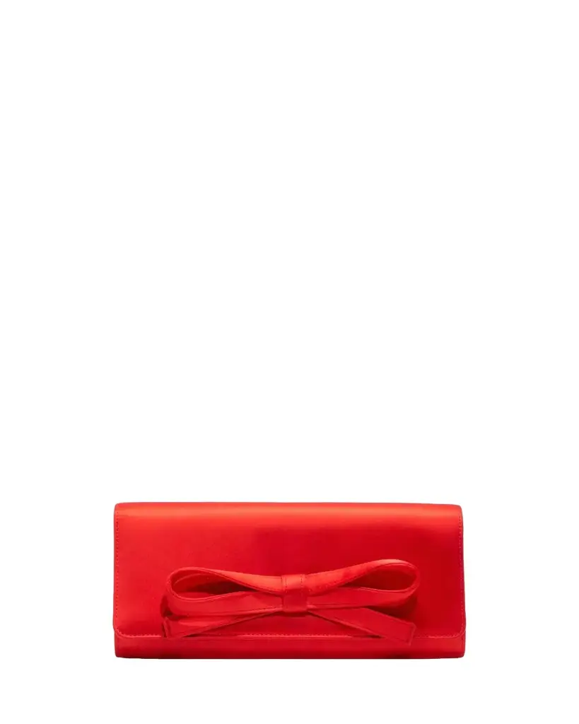Carolina Herrera Margaret Bow-Front Satin Clutch Bag
