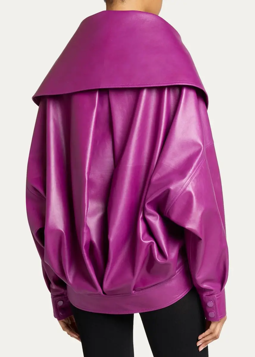 Balenciaga High-Collar Leather Bomber Jacket | Thumbnail 3 Balenciaga High-Collar Leather Bomber Jacket | Thumbnail 3