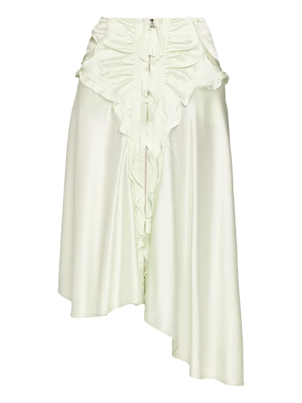 Gwen Silk Satin Ruffled Asymmetric Skirt Gwen Silk Satin Ruffled Asymmetric Skirt