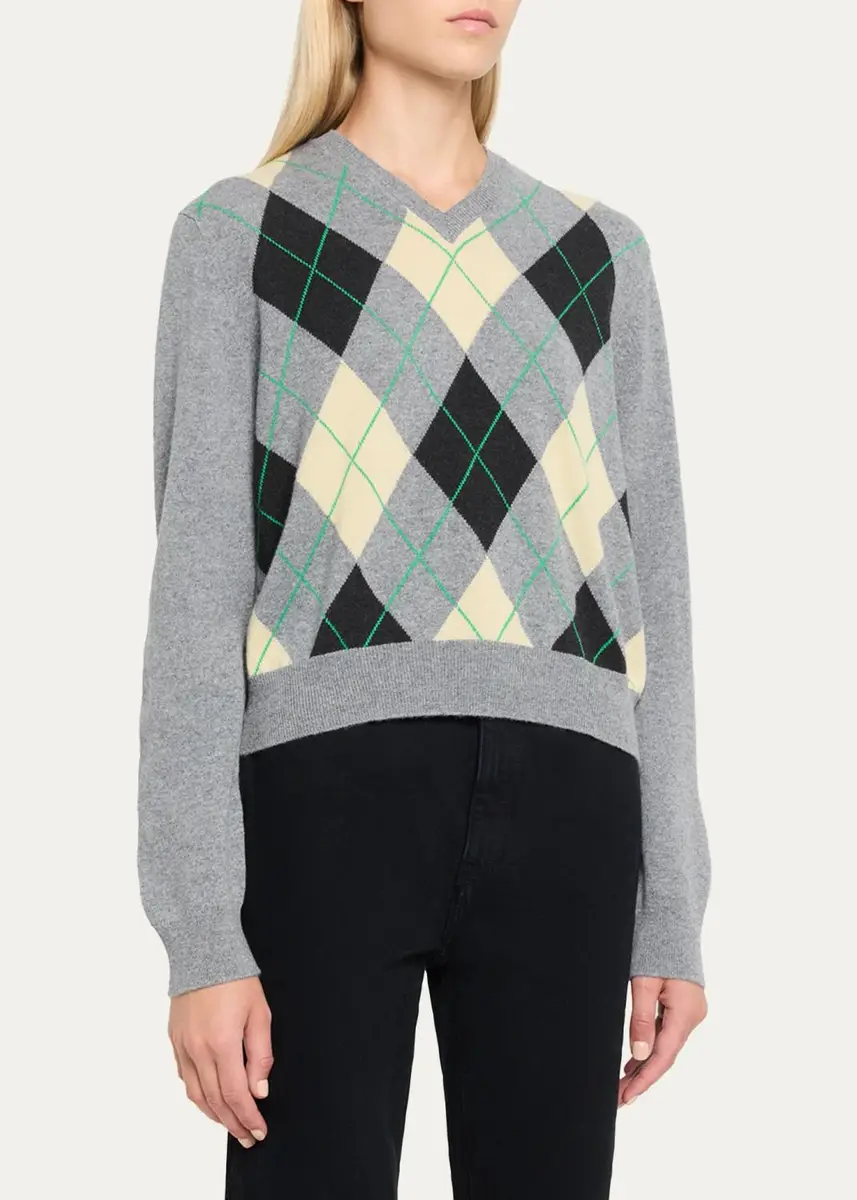 RÙADH The Academy Argyle Cashmere Crewneck Sweater | Thumbnail 4