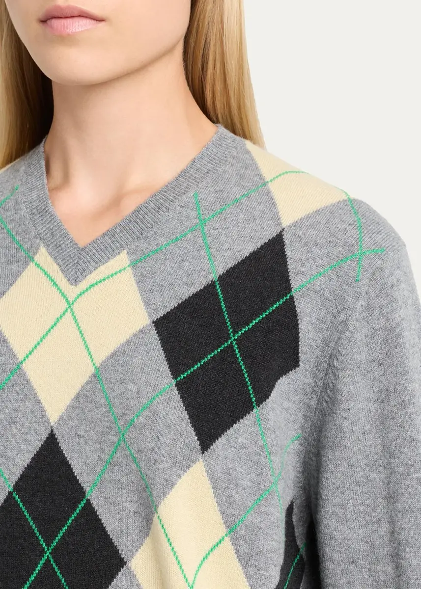RÙADH The Academy Argyle Cashmere Crewneck Sweater | Thumbnail 5