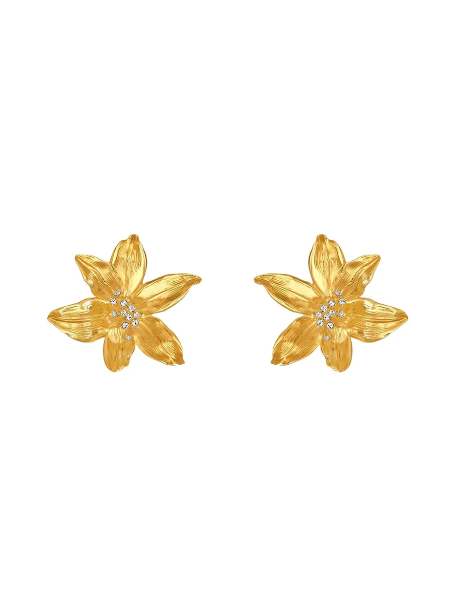 Oscar de la Renta Lily Flower Stud Earrings