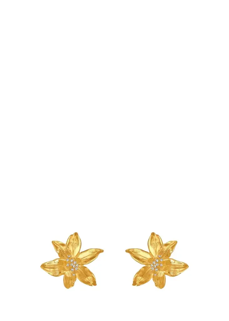 Oscar de la Renta Lily Flower Stud Earrings
