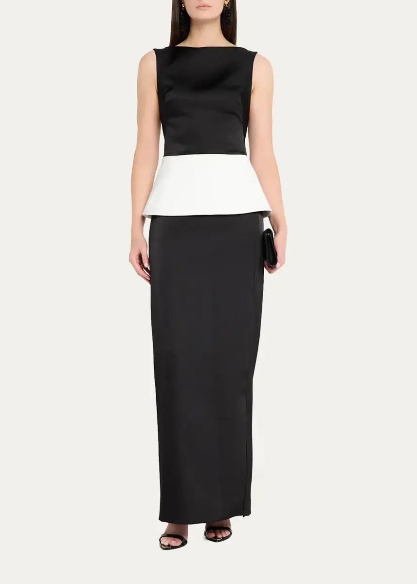 Simkhai Sirel Sleeveless Peplum Column Gown | Thumbnail 2 Simkhai Sirel Sleeveless Peplum Column Gown | Thumbnail 2