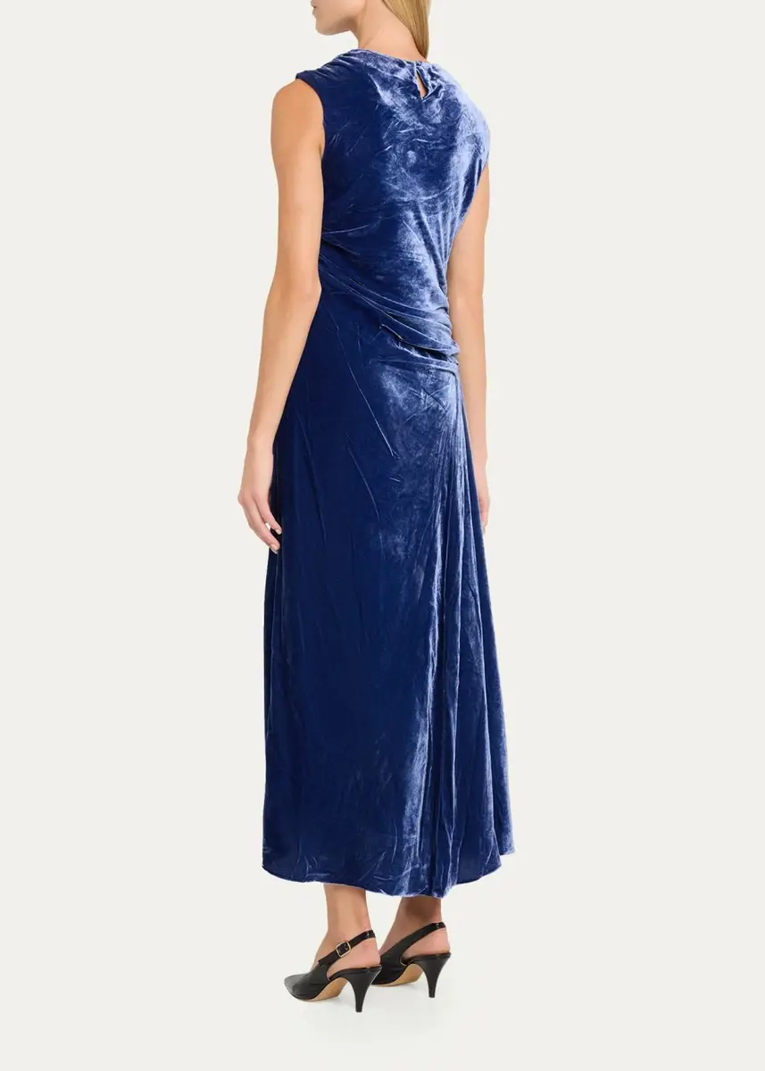 Simkhai Burke Draped Velvet Midi Dress | Thumbnail 3 Simkhai Burke Draped Velvet Midi Dress | Thumbnail 3