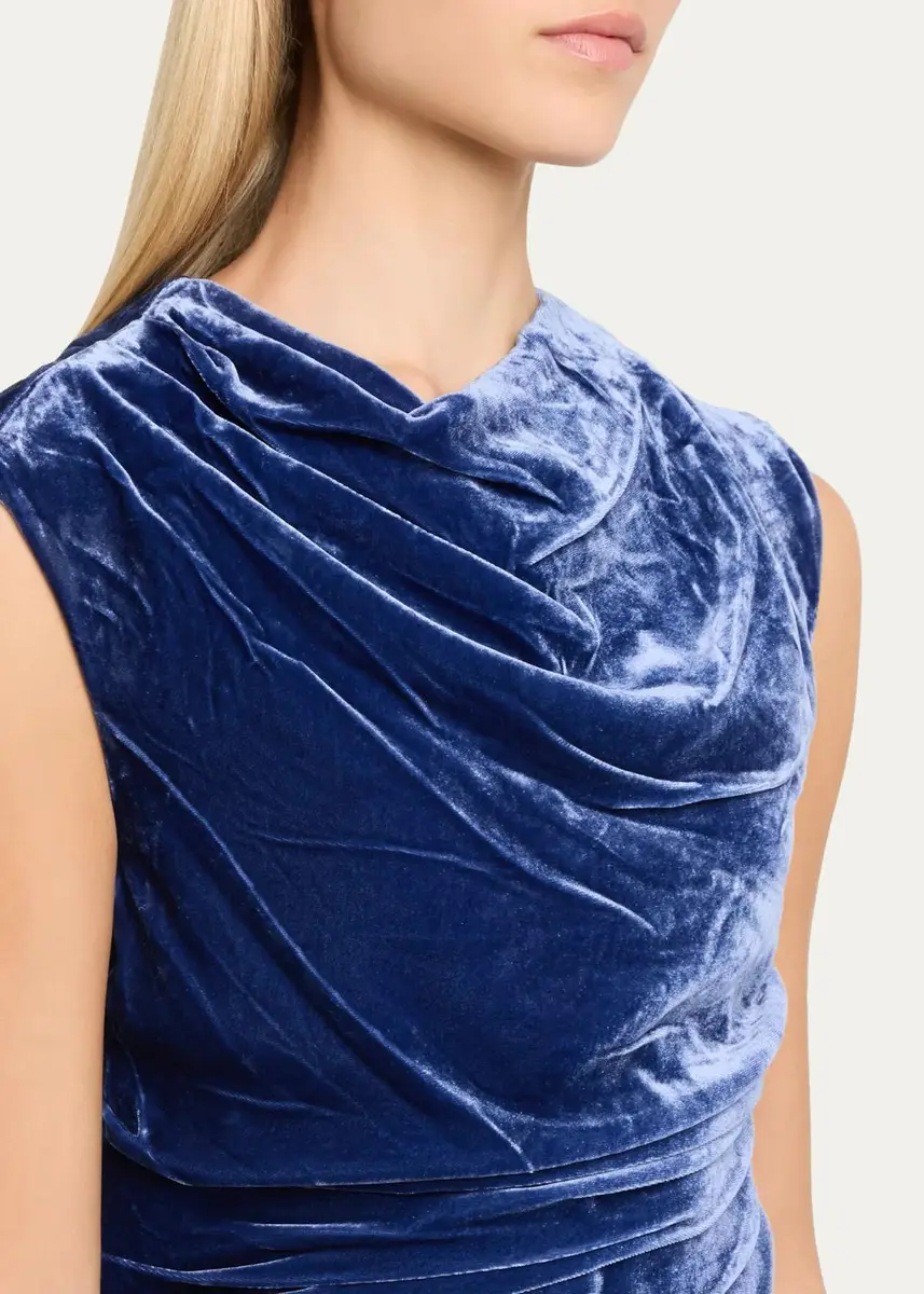 Simkhai Burke Draped Velvet Midi Dress | Thumbnail 5 Simkhai Burke Draped Velvet Midi Dress | Thumbnail 5