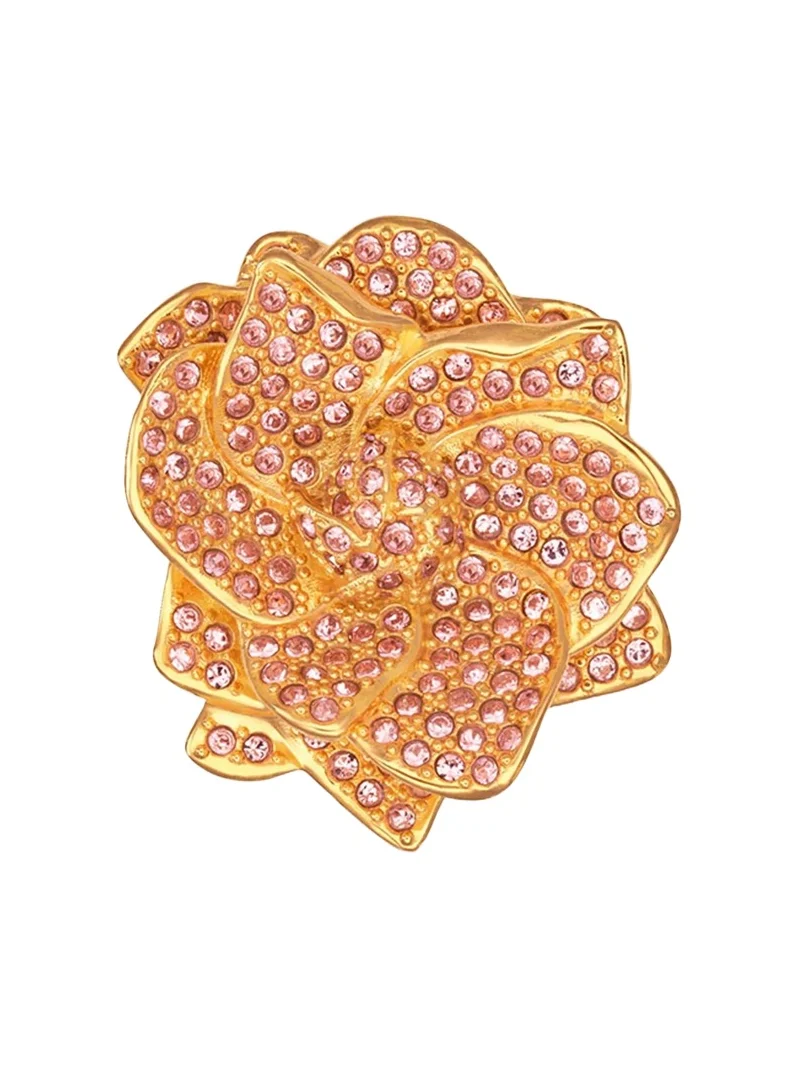 Oscar de la Renta Crystal Pave Gardenia Ring