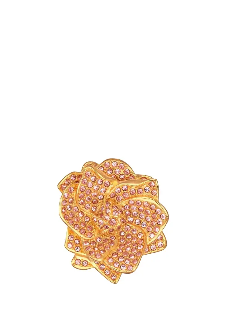 Oscar de la Renta Crystal Pave Gardenia Ring