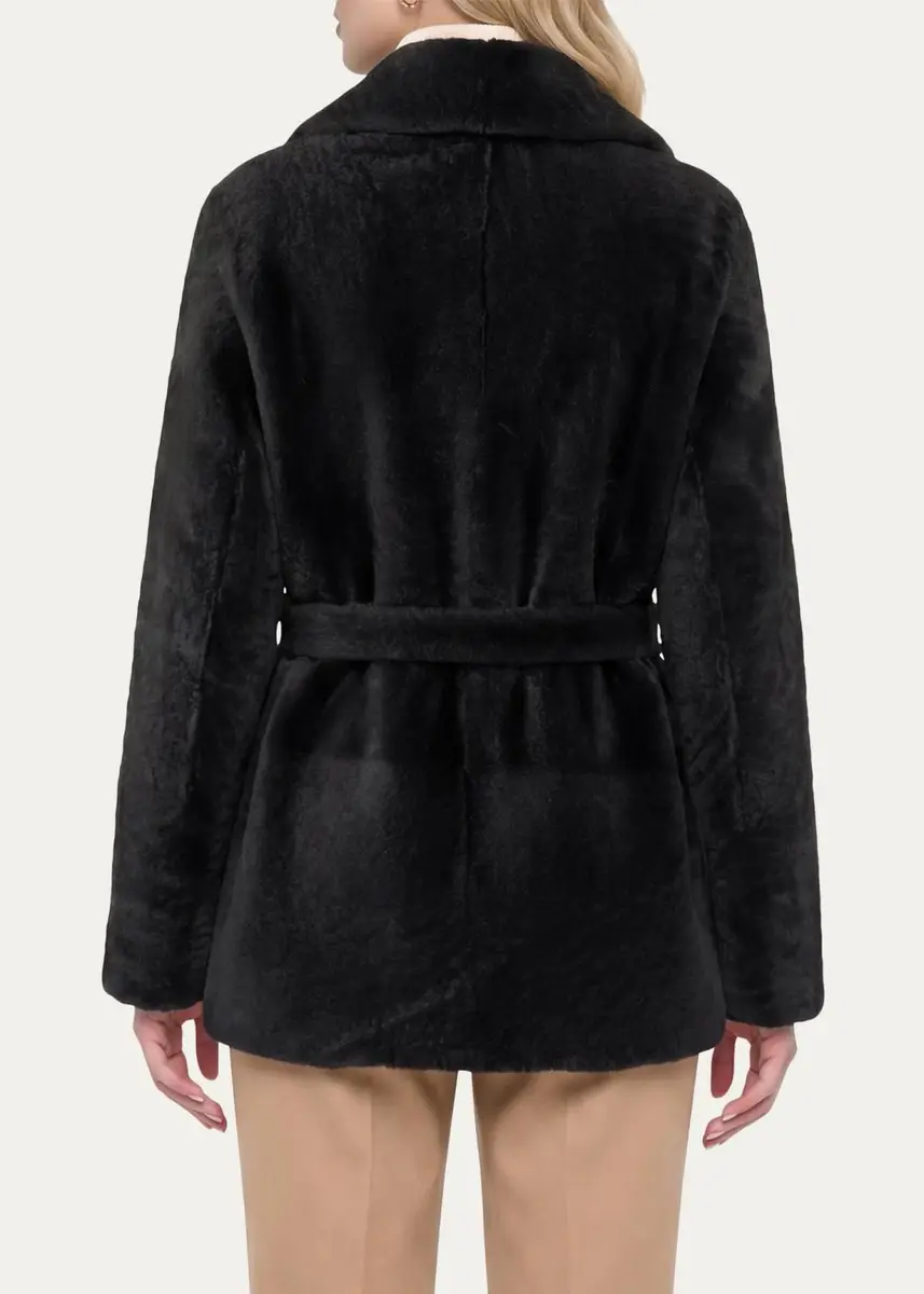 Gorski Select Textured Shearling Lamb Belted Jacket | Thumbnail 7 Gorski Select Textured Shearling Lamb Belted Jacket | Thumbnail 7