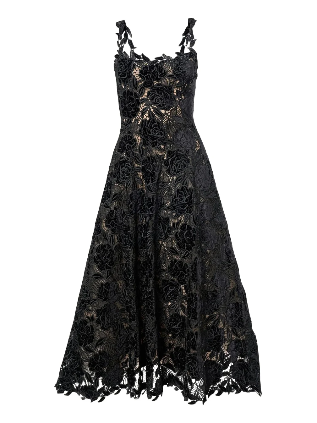 Chalet Floral Guipure Lace Midi Dress