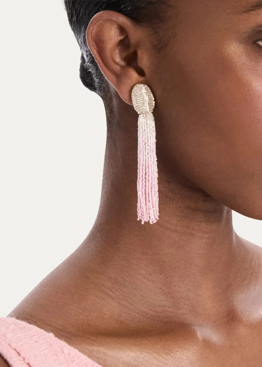 Oscar de la Renta Ombre Beaded Tasel Earrings | Thumbnail 2