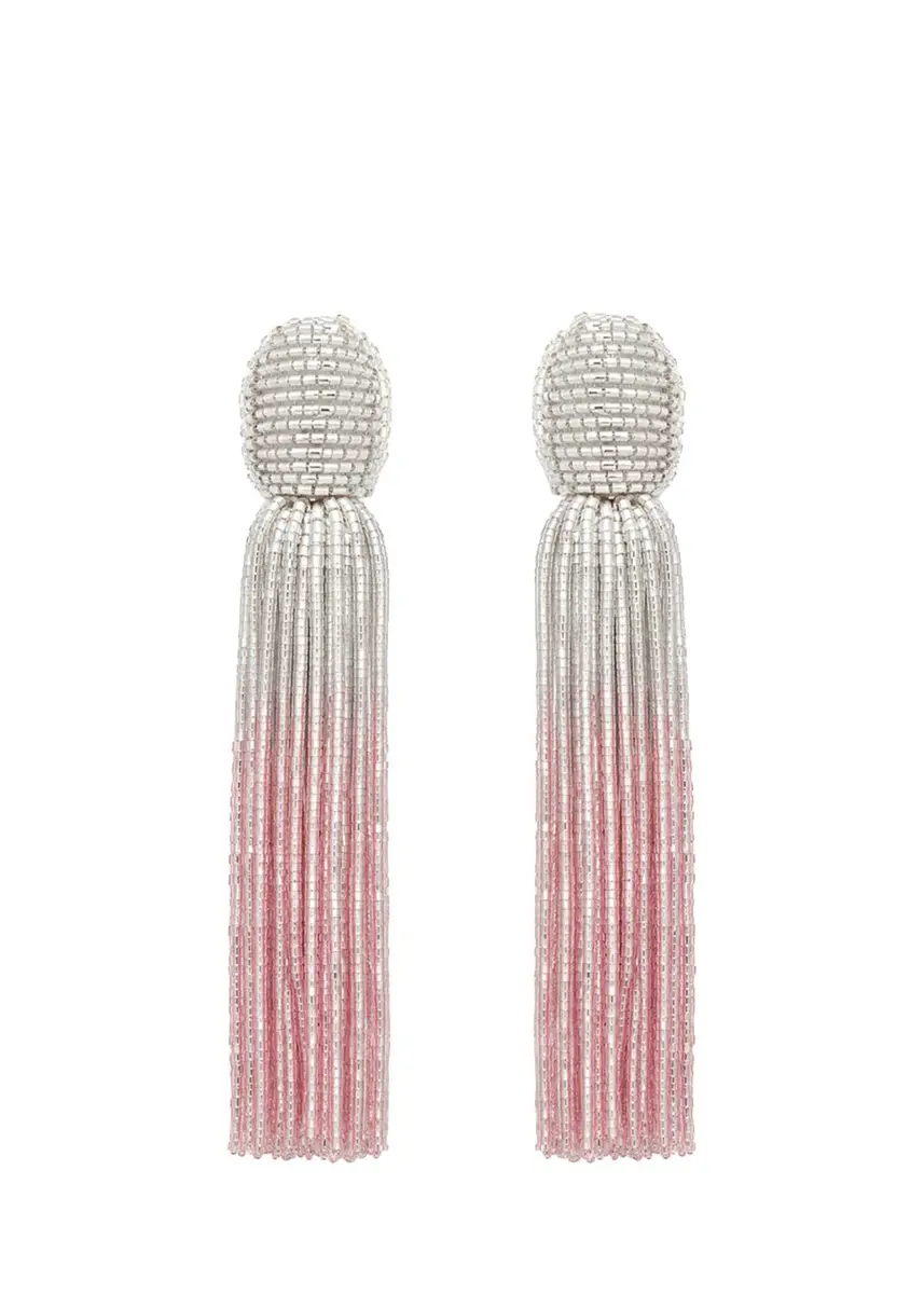 Oscar de la Renta Ombre Beaded Tasel Earrings | Thumbnail 3 Oscar de la Renta Ombre Beaded Tasel Earrings | Thumbnail 3
