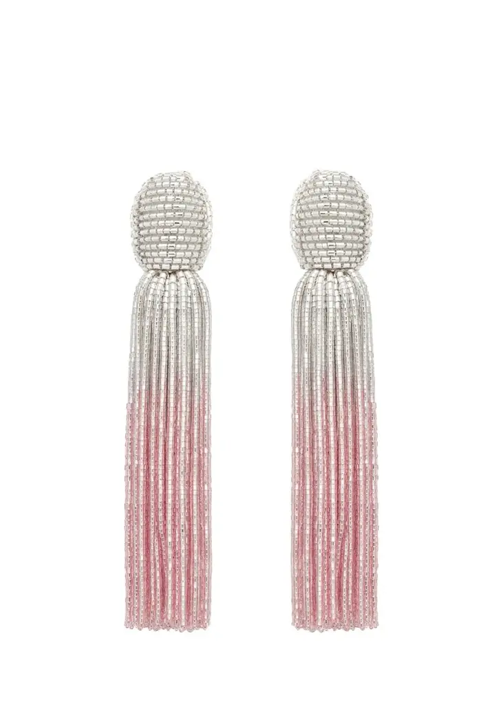 Oscar de la Renta Ombre Beaded Tasel Earrings