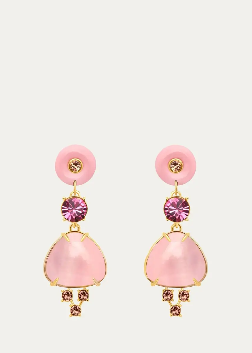 Oscar de la Renta Cabochon Drop Crystal Earrings | Thumbnail 3 Oscar de la Renta Cabochon Drop Crystal Earrings | Thumbnail 3