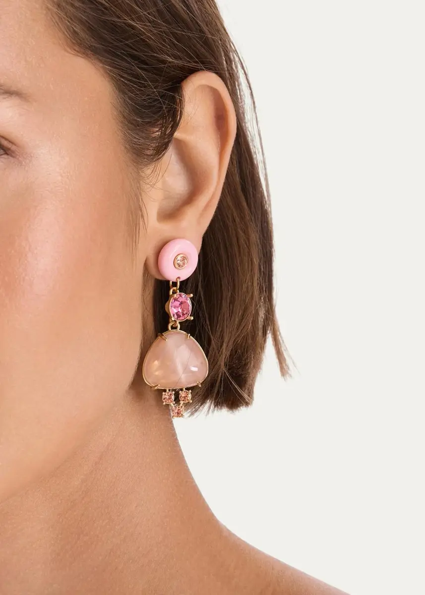 Oscar de la Renta Cabochon Drop Crystal Earrings | Thumbnail 4 Oscar de la Renta Cabochon Drop Crystal Earrings | Thumbnail 4