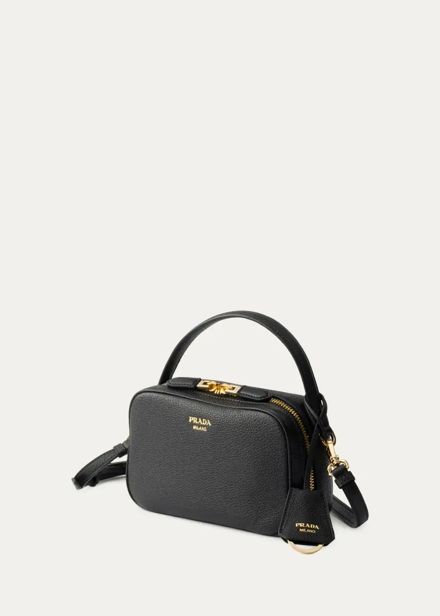 Prada Odette Mini Grain Leather Top-Handle Bag | Thumbnail 3 Prada Odette Mini Grain Leather Top-Handle Bag | Thumbnail 3