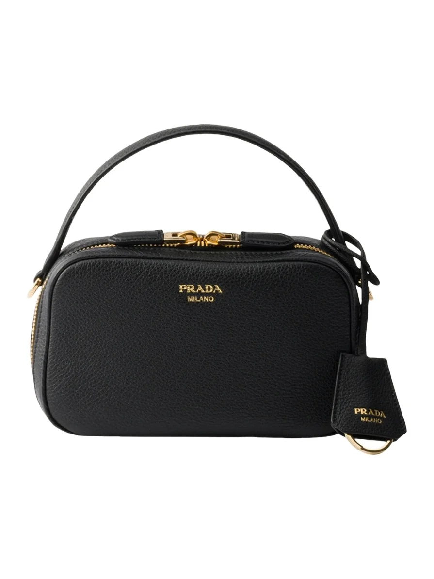 Prada Odette Mini Grain Leather Top-Handle Bag