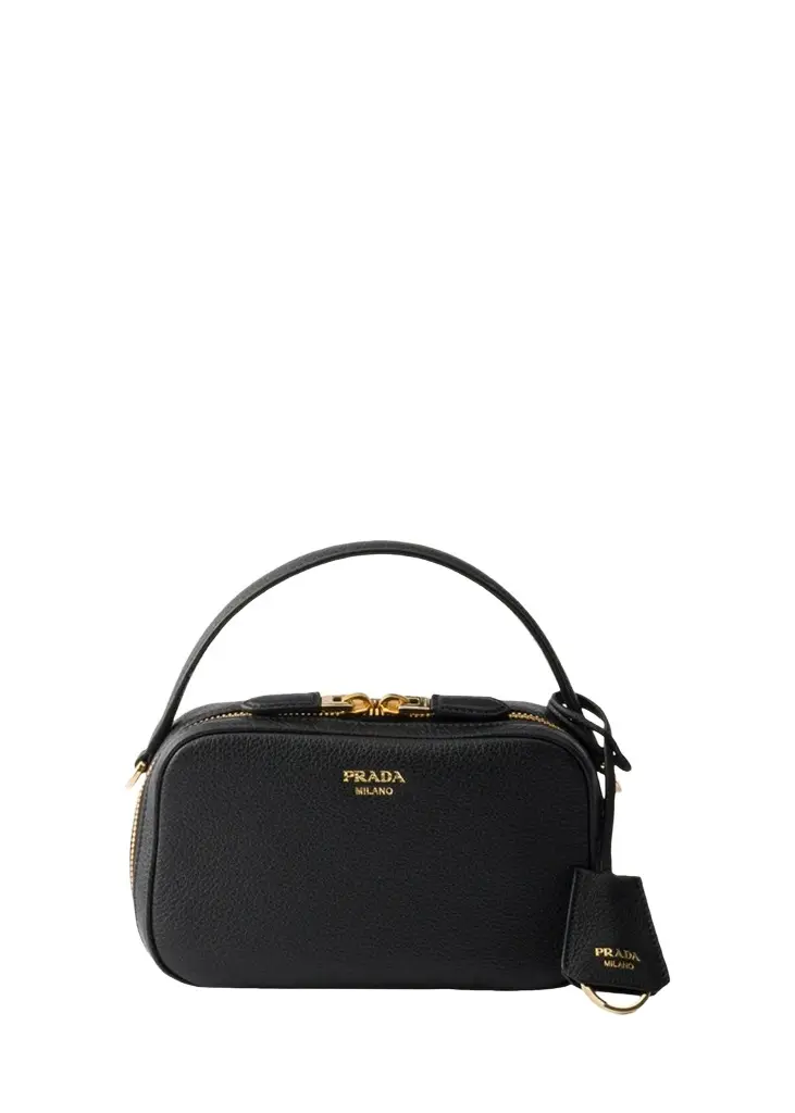Prada Odette Mini Grain Leather Top-Handle Bag
