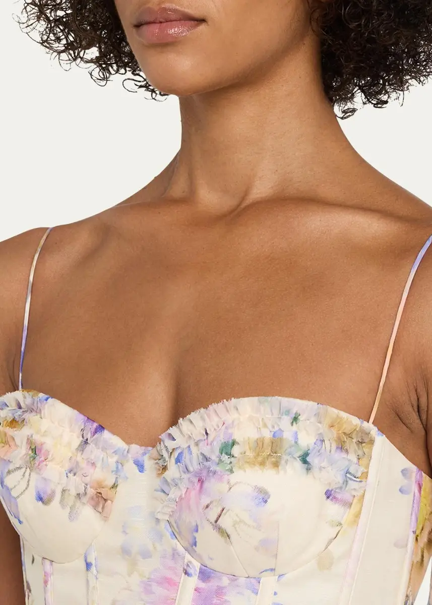 Zimmermann Kindred Spirit Luna Floral Linen Ruffle Midi Dress | Thumbnail 5 Zimmermann Kindred Spirit Luna Floral Linen Ruffle Midi Dress | Thumbnail 5