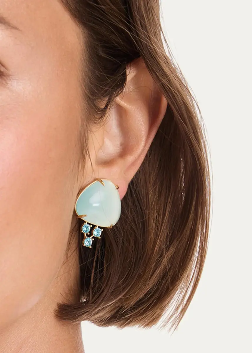 Oscar de la Renta Cabochon Stud Crystal Earrings | Thumbnail 2 Oscar de la Renta Cabochon Stud Crystal Earrings | Thumbnail 2