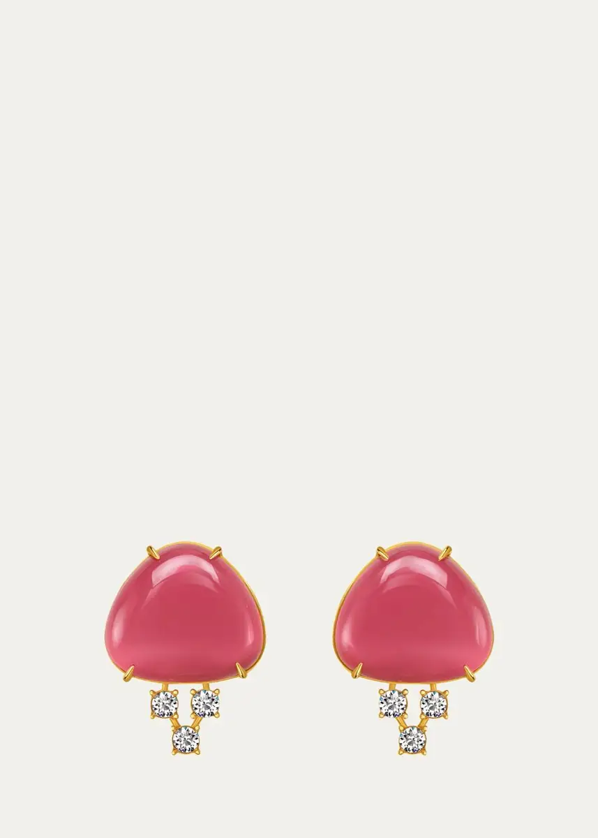 Oscar de la Renta Cabochon Stud Crystal Earrings | Thumbnail 3 Oscar de la Renta Cabochon Stud Crystal Earrings | Thumbnail 3