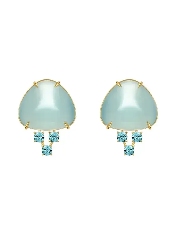 Cabochon Stud Crystal Earrings Cabochon Stud Crystal Earrings