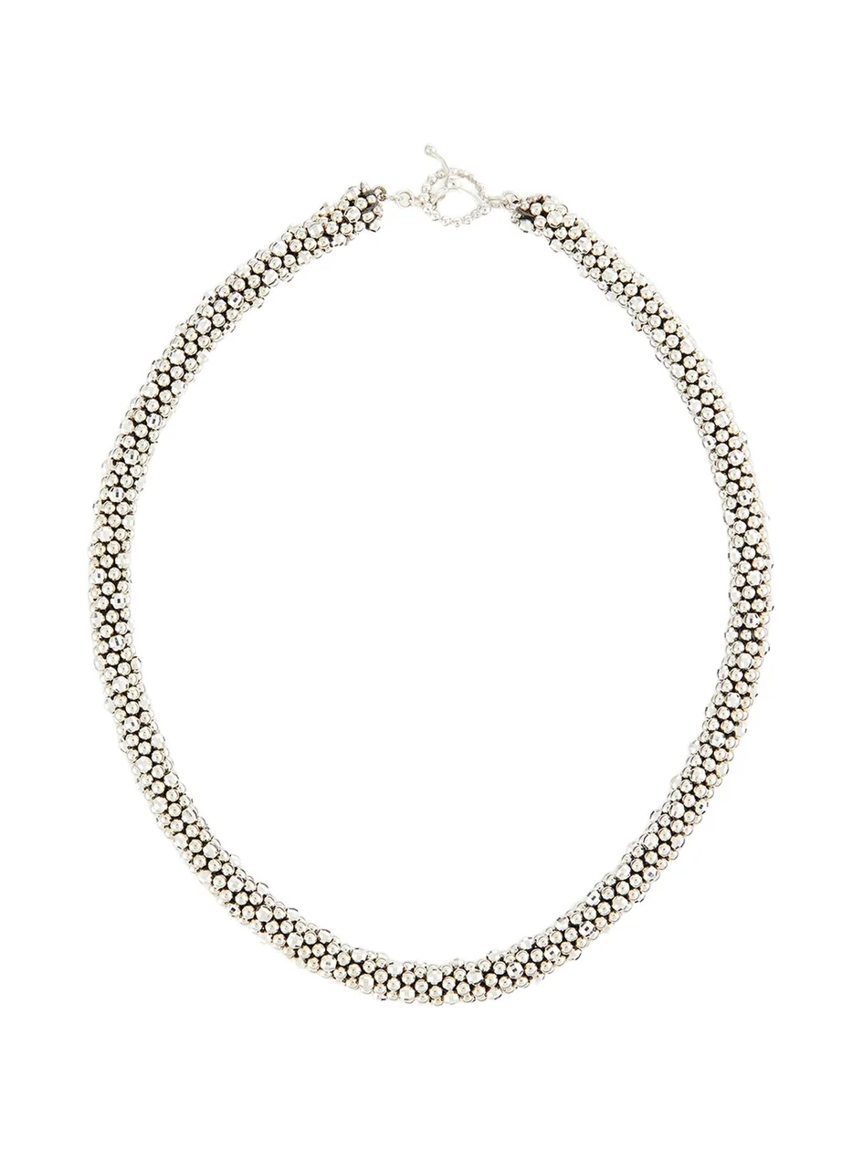 Meredith Frederick Irina Faceted Sterling Silver Bead Necklace