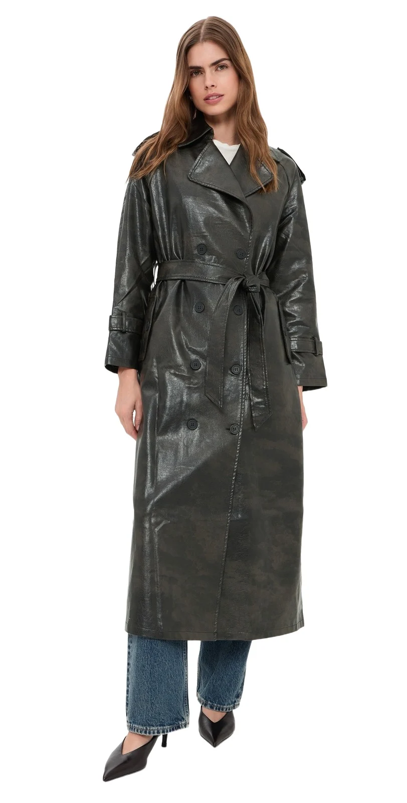 LIONESS Off Duty Faux Leather Coat