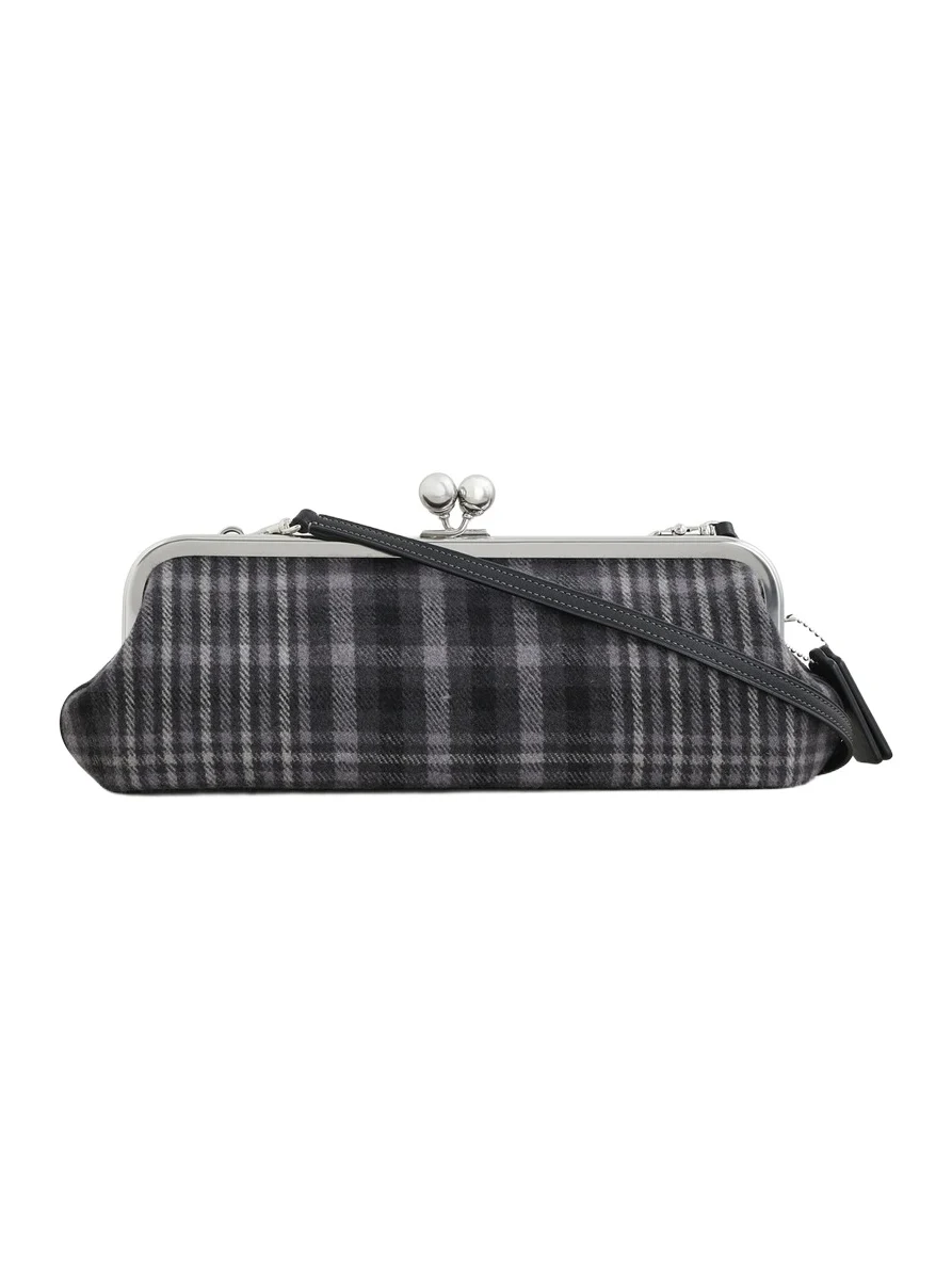 Runway Plaid Kisslock Frame Shoulder Bag