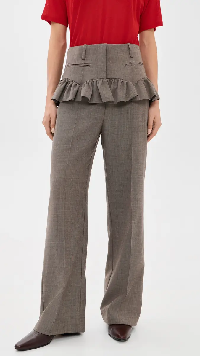 Ganni Wool Blend Melange Suiting Skirt Pants | Thumbnail 2 Ganni Wool Blend Melange Suiting Skirt Pants | Thumbnail 2