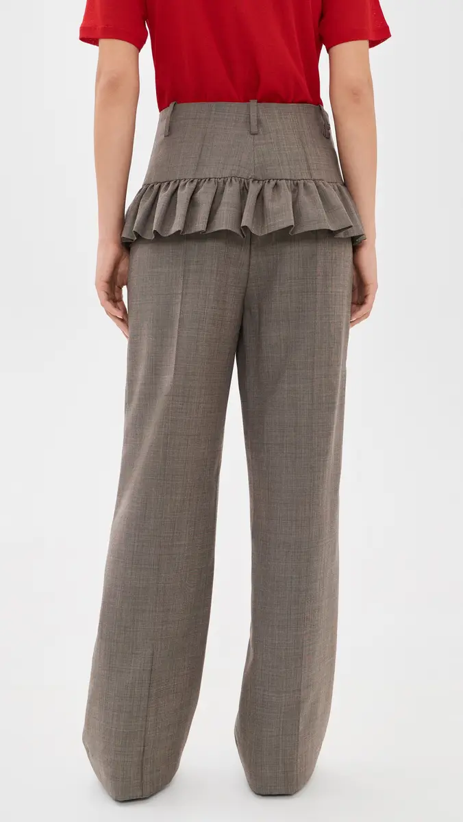 Ganni Wool Blend Melange Suiting Skirt Pants | Thumbnail 3 Ganni Wool Blend Melange Suiting Skirt Pants | Thumbnail 3