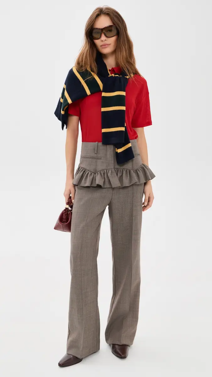 Ganni Wool Blend Melange Suiting Skirt Pants | Thumbnail 5 Ganni Wool Blend Melange Suiting Skirt Pants | Thumbnail 5