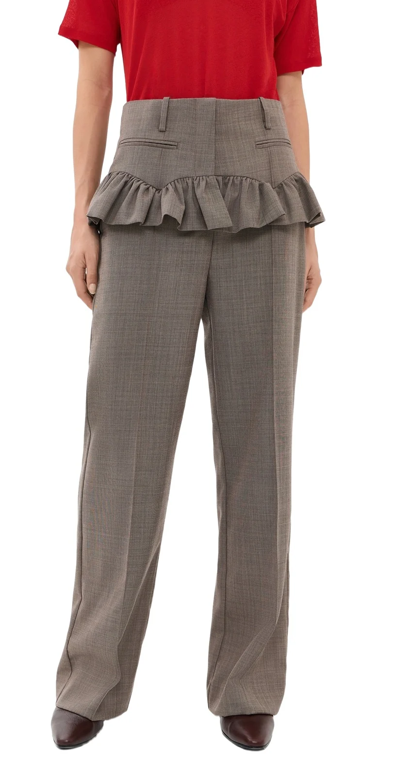 Ganni Wool Blend Melange Suiting Skirt Pants