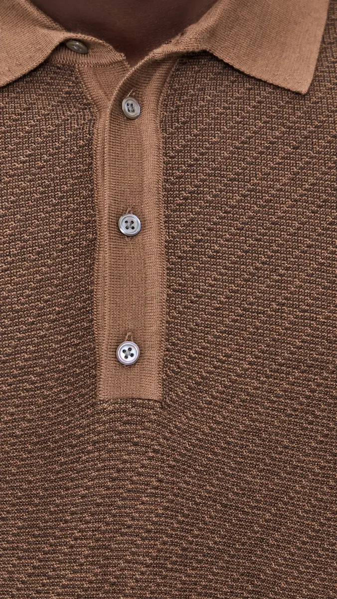 Billy Reid Long Sleeve Step Jacquard Sweater Polo | Thumbnail 6 Billy Reid Long Sleeve Step Jacquard Sweater Polo | Thumbnail 6