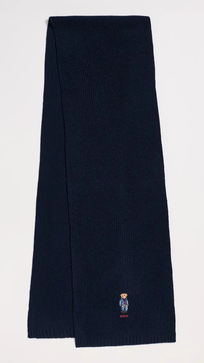 Polo Ralph Lauren Solid Denim Bear Scarf | Thumbnail 4 Polo Ralph Lauren Solid Denim Bear Scarf | Thumbnail 4