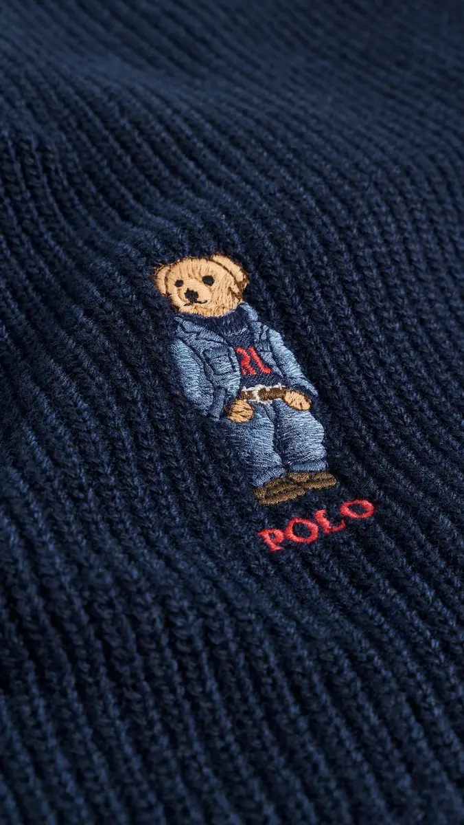 Polo Ralph Lauren Solid Denim Bear Scarf | Thumbnail 5 Polo Ralph Lauren Solid Denim Bear Scarf | Thumbnail 5