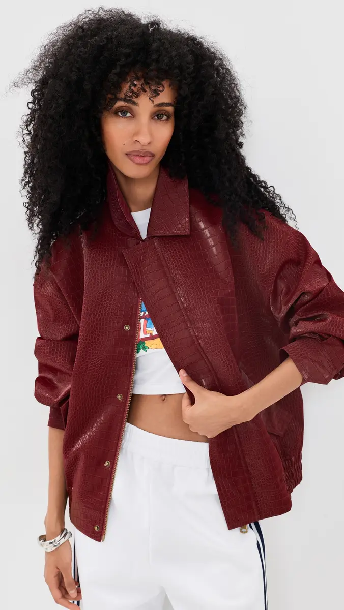 LIONESS Kenny Faux Leather Bomber Jacket | Thumbnail 2 LIONESS Kenny Faux Leather Bomber Jacket | Thumbnail 2