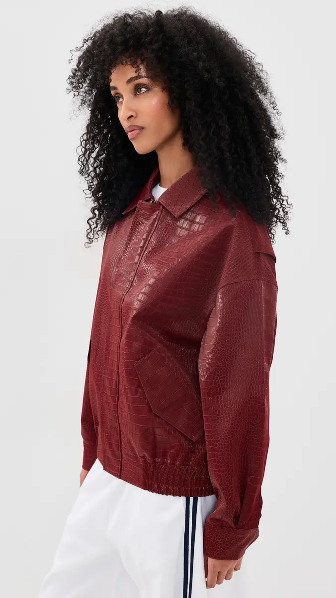 LIONESS Kenny Faux Leather Bomber Jacket | Thumbnail 4 LIONESS Kenny Faux Leather Bomber Jacket | Thumbnail 4