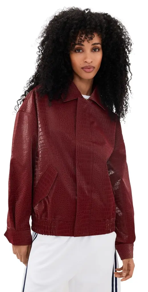 Kenny Faux Leather Bomber Jacket