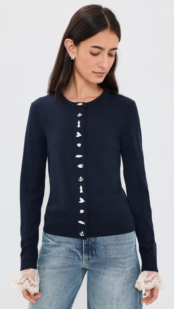 Sea Danielle Pearl Button Cardigan | Thumbnail 2 Sea Danielle Pearl Button Cardigan | Thumbnail 2